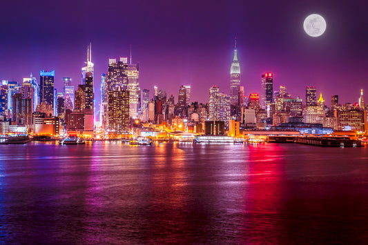 Moon over Manhattan, Neu Yawk, Neu Yawk