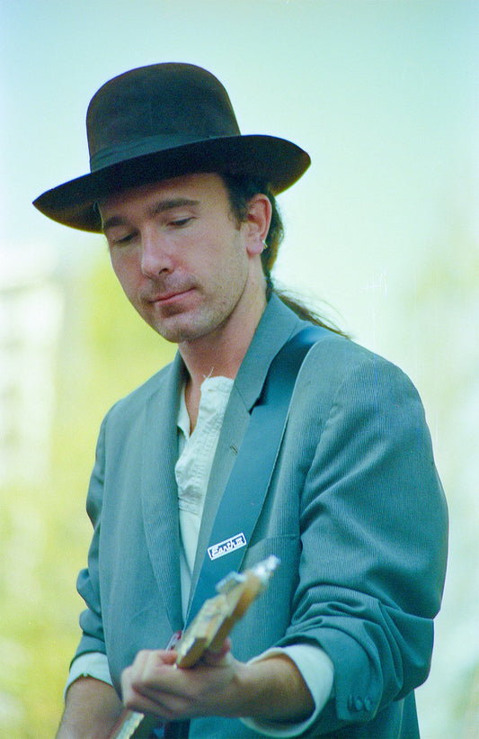 U2, The Edge, Bono, Joshua Tree Tour, "Save the Yuppies" Free concert, Justin Herman Plaza, S.F., November 12th, 1987